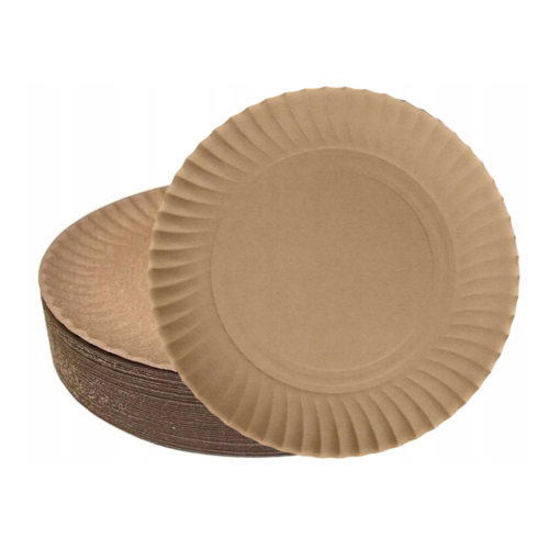 Talerze Papierowe Kraft 23 cm (50szt.) Clarina