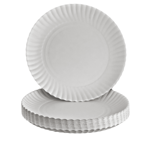 Talerze Papierowe Białe 23 cm (50szt.) Clarina