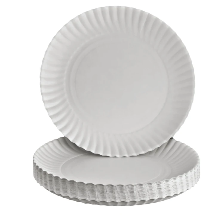 Talerze Papierowe Białe 23 cm (50szt.) Clarina