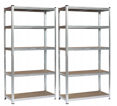 Zestaw 2X Regał Metalowy Magazynowy YOKO 180x90x40 wciskany ocynkowany 175 kg na półkę