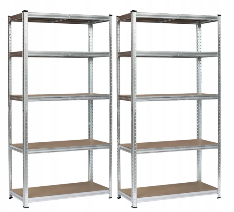 Zestaw 2X Regał Metalowy Magazynowy YOKO 180x90x40 wciskany ocynkowany 175 kg na półkę