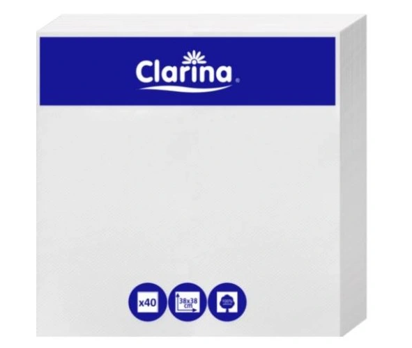 Serwetki 38x38 40szt. Białe Clarina