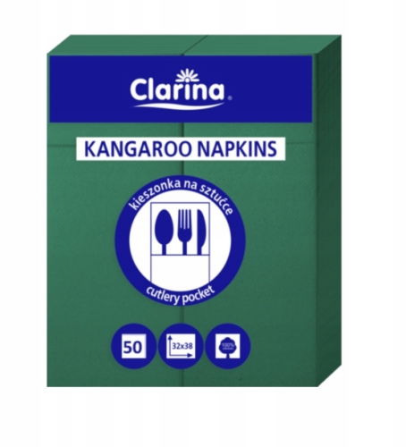Serwetki "Kangurek" Clarina  2w, zielone ciemne, 32x38 , 50szt.