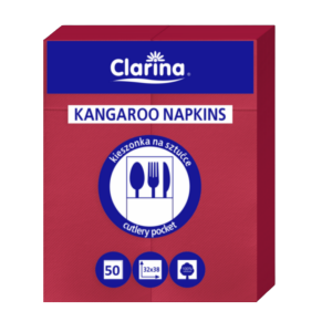 Serwetki "Kangurek" Clarina 2w, bordo, 32x38 , 50szt.