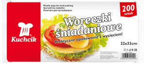 Woreczki śniadaniowe Kuchcik 22x33cm 200szt