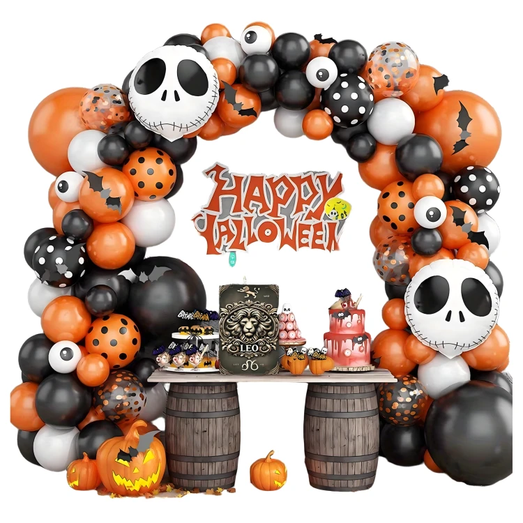 Girlanda Balonowa Zestaw balonów Halloween  Czaszka 116 elementów