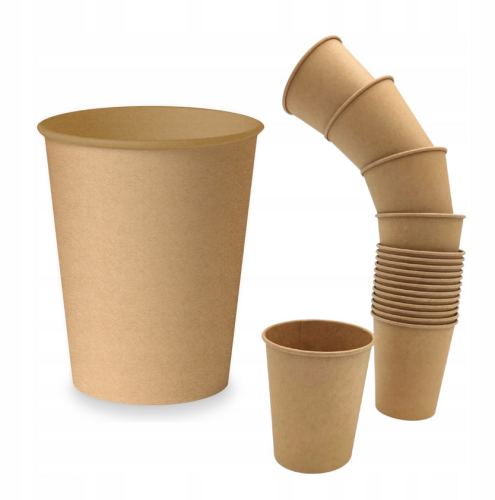 Zestaw 2xKubki Papierowe Kraft SUP 250ml x50szt.