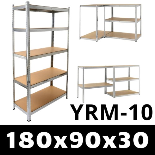 Regał Metalowy 180x90x30 Czarny YOKO