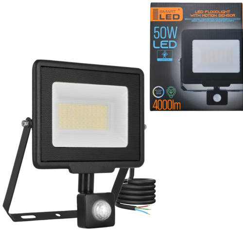 Halogen LED z Czujnikiem Ruchu Zmierzchu Naświetlacz 50W IP65 Reflektor PIR