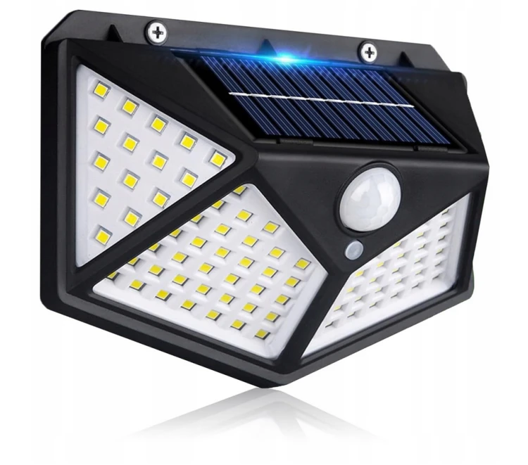 Lampa Solarna LED Naścienna Elewacyjna Czujnik Ruchu Zmierzchu 2W