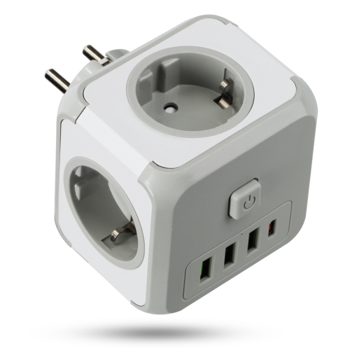 Kostka do gniazdka rozgałęźnik trójnik 3x230V 3xUSB 1xUSBC