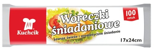 Woreczki śniadaniowe foliowe Kuchcik  17x24cm - 100szt