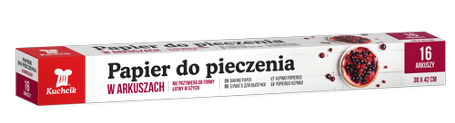 Papier do Pieczenia w Arkuszach 38x42cm Kuchcik - 16 arkuszy