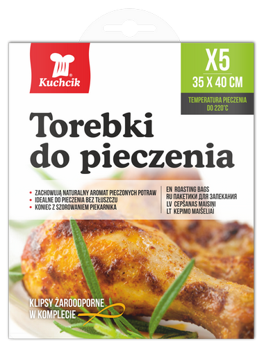 Torebki do Pieczenia Kuchcik 35x40cm - 5 szt. z klipsami