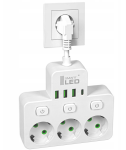 Rozdzielacz  Rozgałęźnik 3 Gniazda + USB 1.png