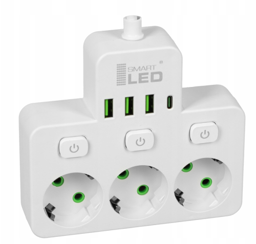 Rozdzielacz  Rozgałęźnik 3 Gniazda + USB 2.png