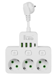 Rozdzielacz  Rozgałęźnik 3 Gniazda + USB 3.png