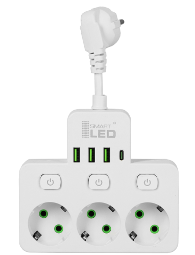 Rozdzielacz  Rozgałęźnik 3 Gniazda + USB 3.png