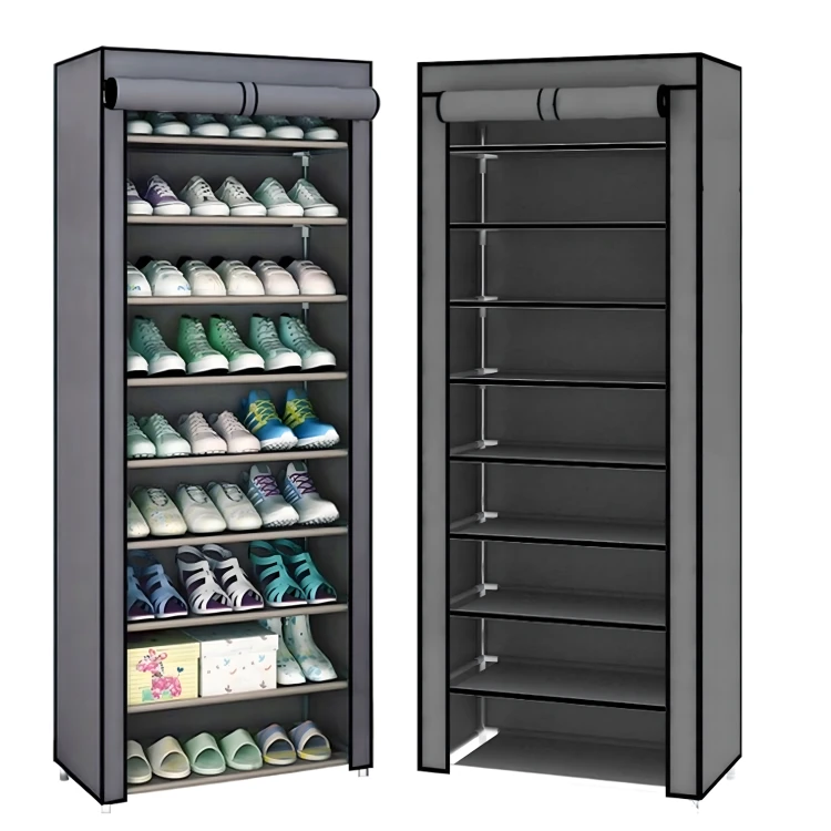Składana Szafka Tekstylna na Buty Półka Materiałowa Regał Duża 160x60x30cm